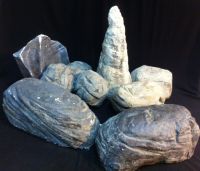 Fake standing stones and boulders